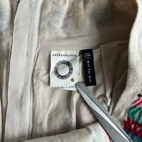 Anthropologie multicolor 100% cotton skirt size 6 - Picture 5 of 7